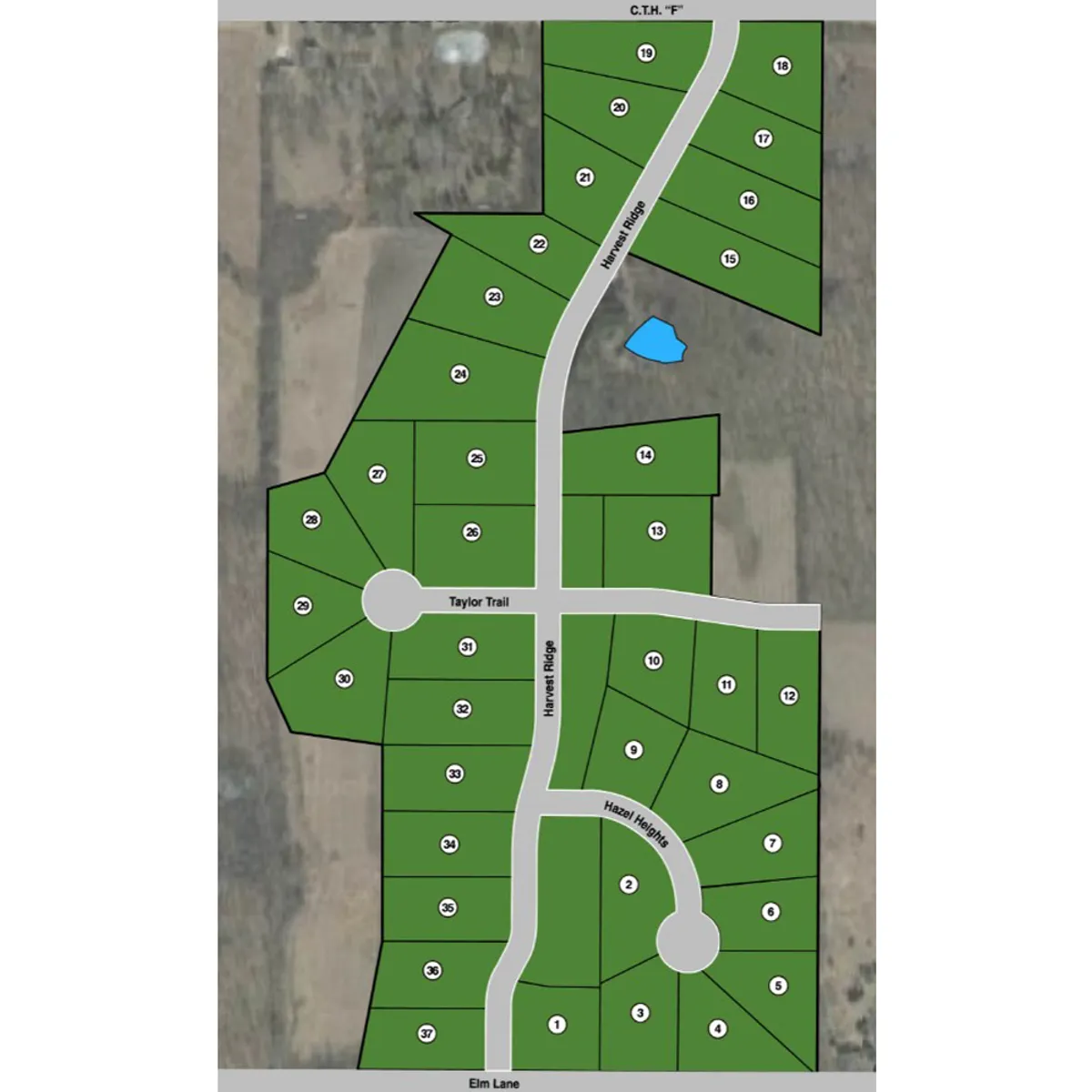 Map of new home community in Germantown WI, Harvest Hills