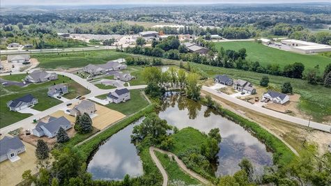 Aerial view of the new home community in Germantown WI, Wrenwood