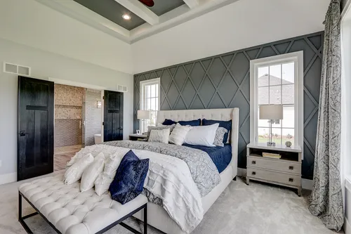 bedroom in a new home at the preserve at harvest ridge by tim o'brien homes