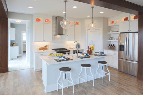 Modern white kitchen in a new home near Milwaukee WI