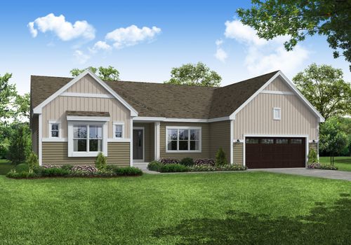 Cascade Farmhouse Front Elevation Rendering