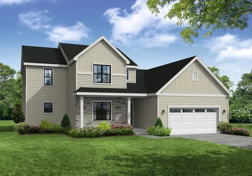 Sweetbriar Farmhouse Front Elevation Rendering