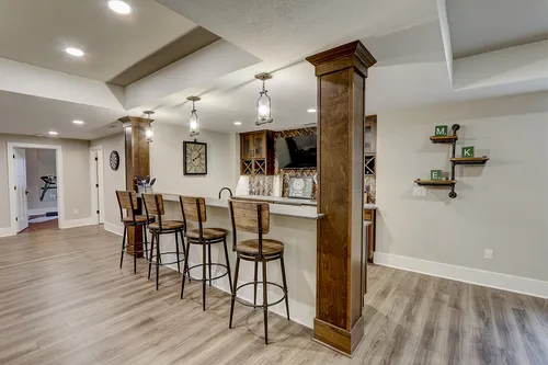 built in bar in a new home in summit wi by tim o'brien homes