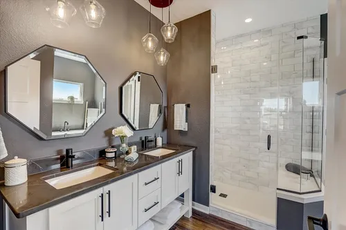 double vanity in bathroom in a new home in cedarburg wi by tim o'brien homes