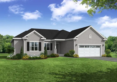 Holly French Country Front Exterior Rendering