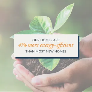 <p>Welcome to a home that sets the standard for energy efficiency! Our homes shine with an impressive ERI rating, making them 47% more energy-efficient than most new homes. Join us in creating a greener future, one home at a time.</p>