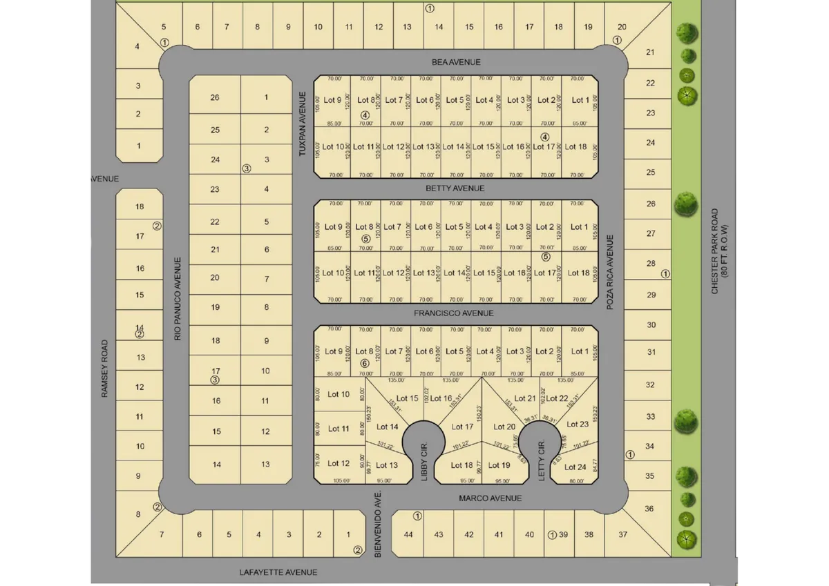 Builder site plan of Sun Country Phase 3