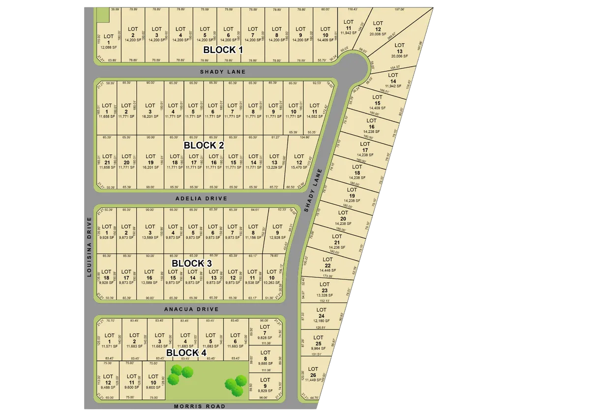 Builder site plan of Allison Estates
