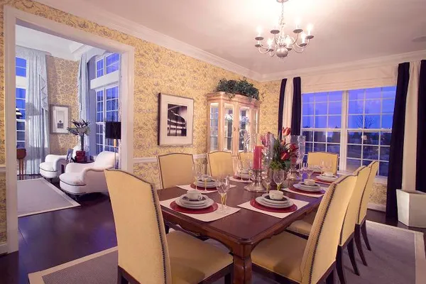 dining room in a new home at the orchards in camden de by wilkinson homes
