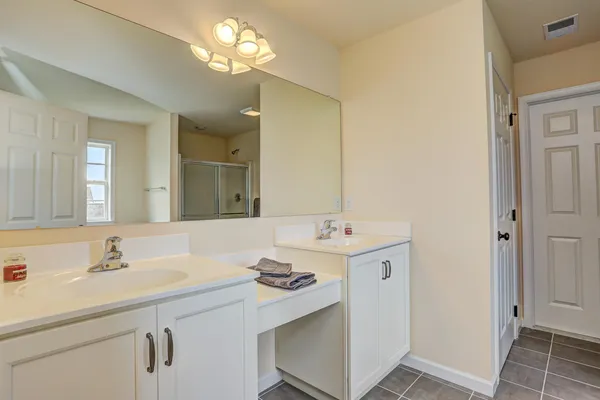 bathroom in a new home in the orchards by wilkinson homes