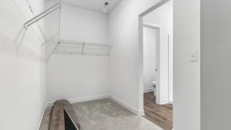 Primary bedroom closet, Abbey Commons
