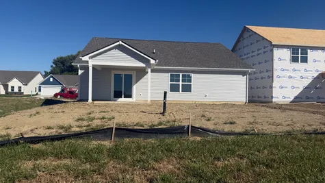 Rear exterior with covered back patio, the Bradford Floor Plan at Westfall Place