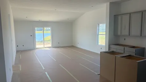 Great room with sliding door, the Bradford Floor Plan at Westfall Place