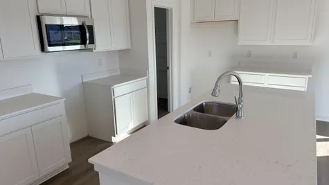 Open concept kitchen with quartz countertops, Heron Creek, Greenfield IN