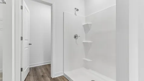 Primary bathroom walk in shower, Abbey Commons